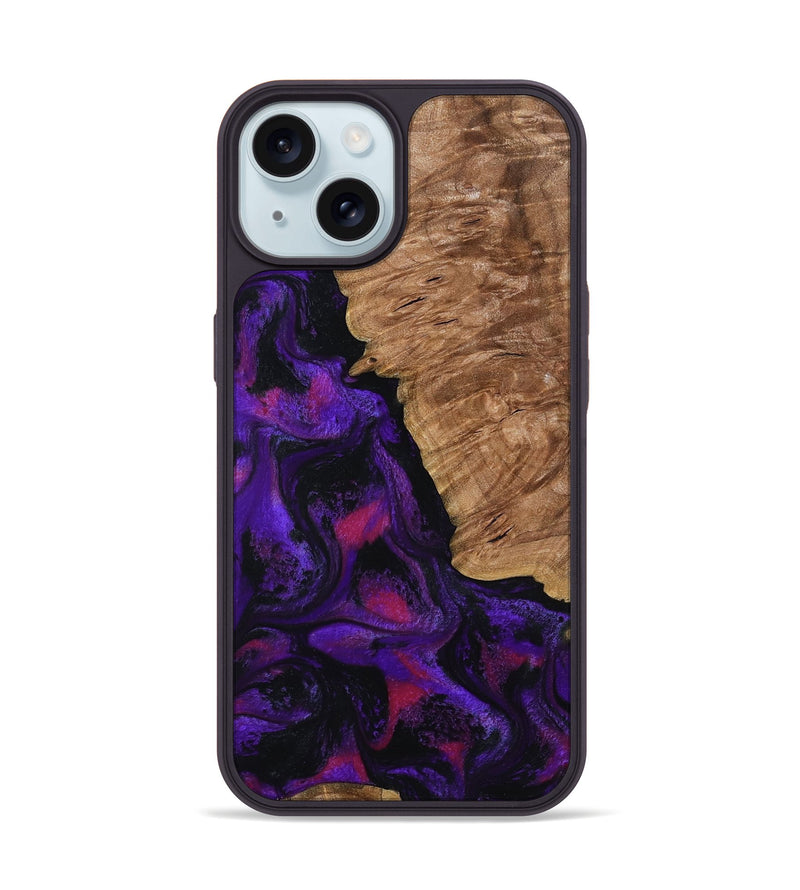 iPhone 15 Wood Phone Case - Leandra (Purple, 800638)