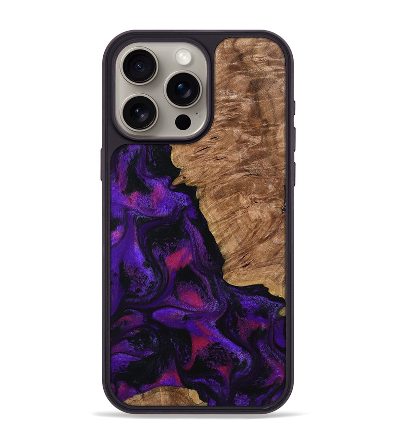 iPhone 15 Pro Max Wood Phone Case - Leandra (Purple, 800638)