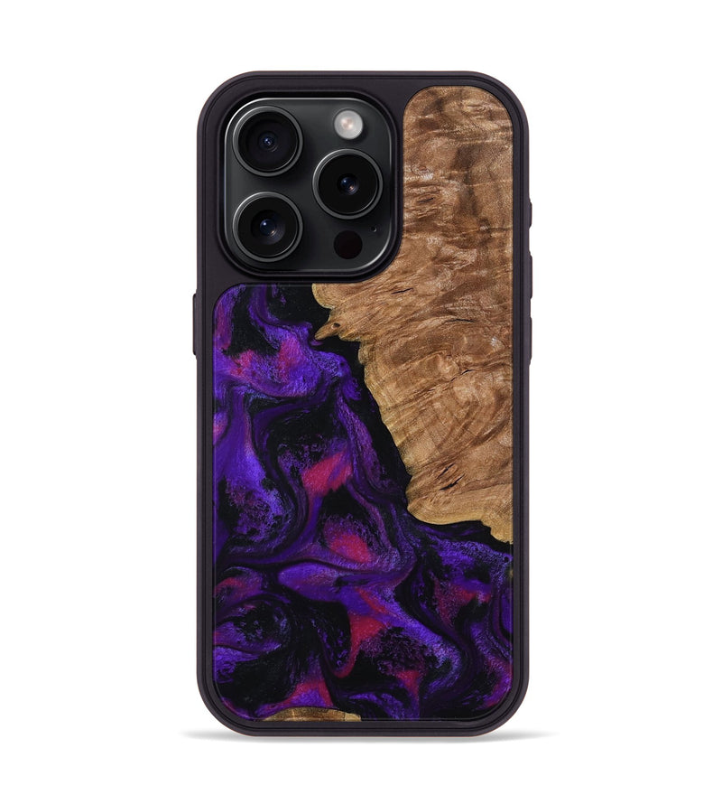 iPhone 15 Pro Wood Phone Case - Leandra (Purple, 800638)