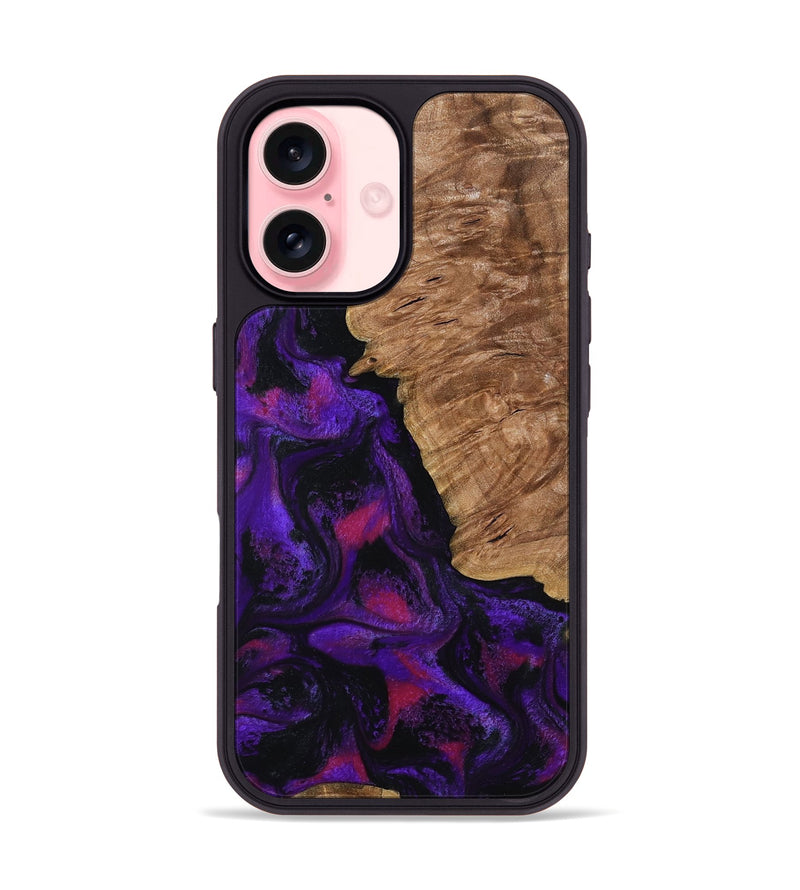 iPhone 16 Wood Phone Case - Leandra (Purple, 800638)