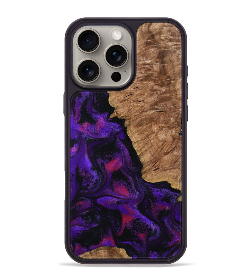 iPhone 16 Pro Max Wood Phone Case - Leandra (Purple, 800638)