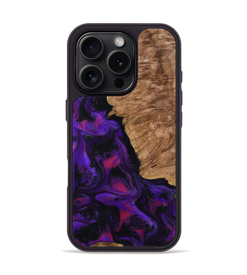 iPhone 16 Pro Wood Phone Case - Leandra (Purple, 800638)