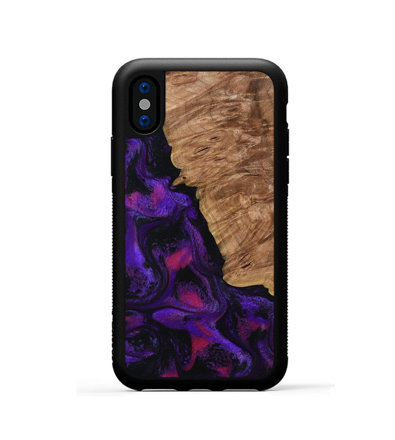 iPhone Xs Wood Phone Case - Leandra (Purple, 800638)