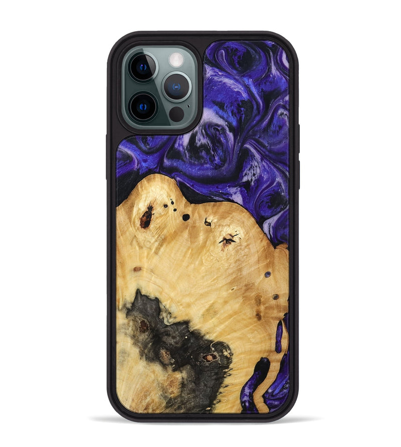 iPhone 12 Pro Max Wood Phone Case - Cillian (Purple, 800639)