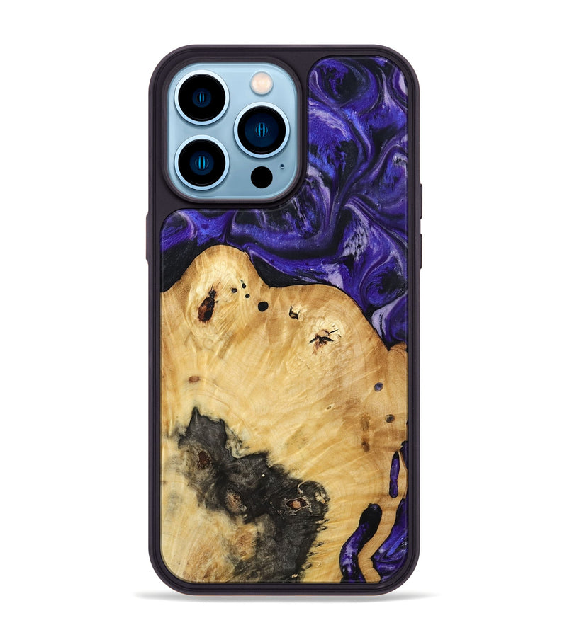 iPhone 14 Pro Max Wood Phone Case - Cillian (Purple, 800639)