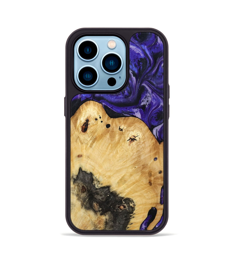 iPhone 14 Pro Wood Phone Case - Cillian (Purple, 800639)