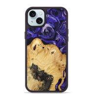 iPhone 15 Plus Wood Phone Case - Cillian (Purple, 800639)