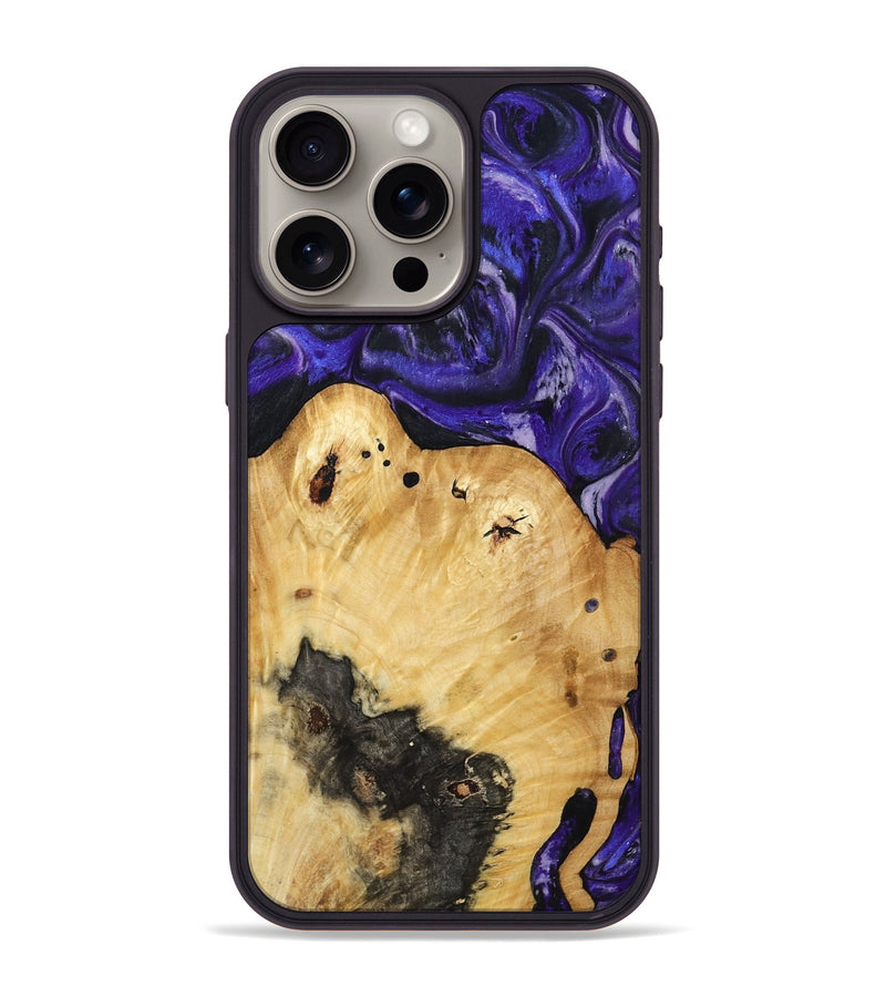 iPhone 15 Pro Max Wood Phone Case - Cillian (Purple, 800639)