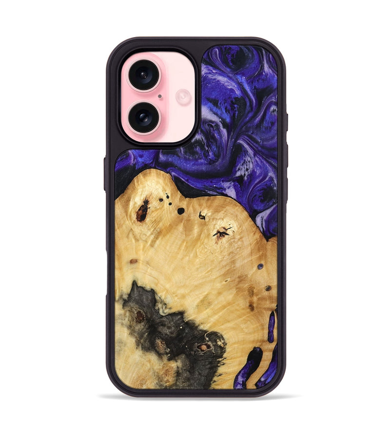 iPhone 16 Wood Phone Case - Cillian (Purple, 800639)
