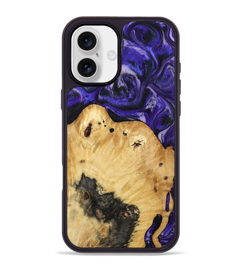 iPhone 16 Plus Wood Phone Case - Cillian (Purple, 800639)