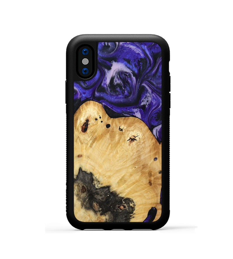 iPhone Xs Wood Phone Case - Cillian (Purple, 800639)