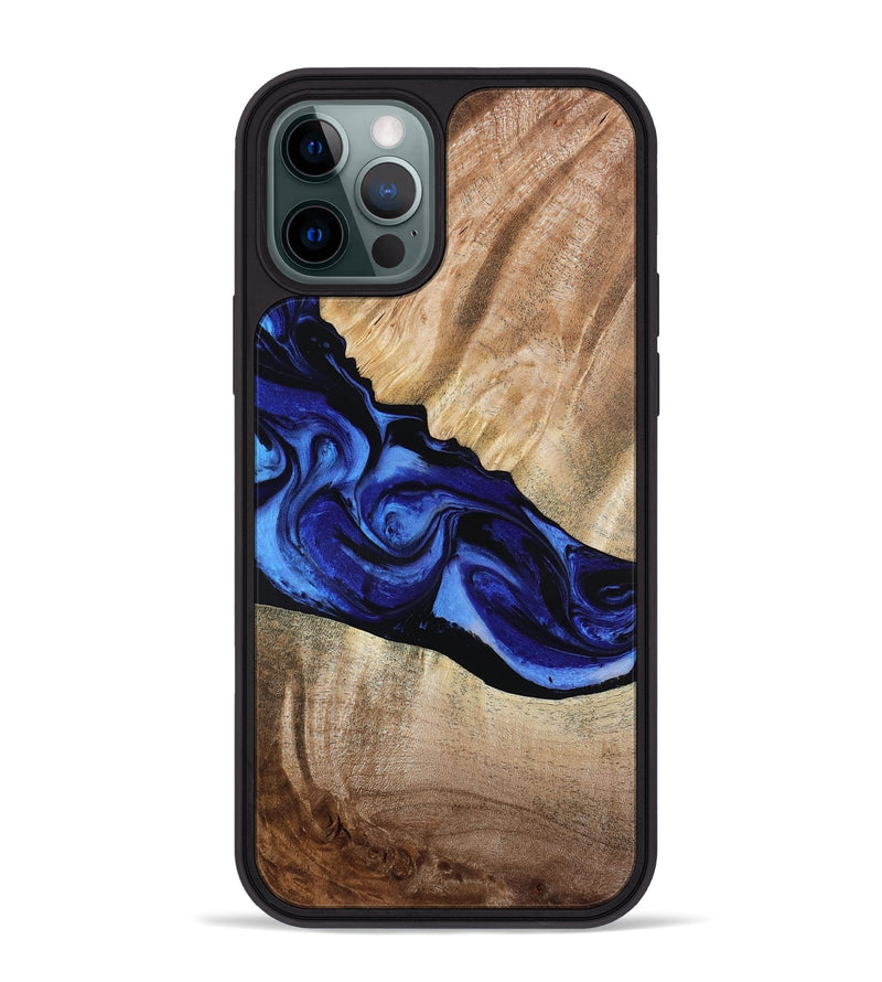 iPhone 12 Pro Max Wood Phone Case - Lura (Blue, 800647)