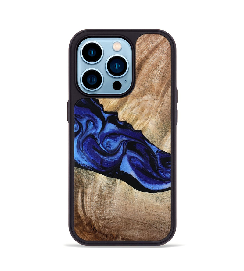 iPhone 14 Pro Wood Phone Case - Lura (Blue, 800647)