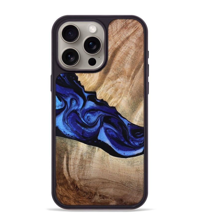 iPhone 15 Pro Max Wood Phone Case - Lura (Blue, 800647)