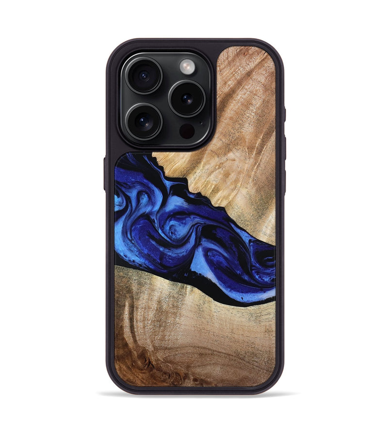 iPhone 15 Pro Wood Phone Case - Lura (Blue, 800647)