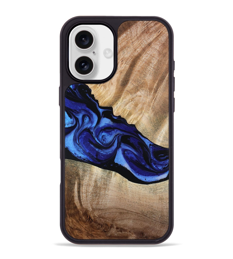 iPhone 16 Plus Wood Phone Case - Lura (Blue, 800647)