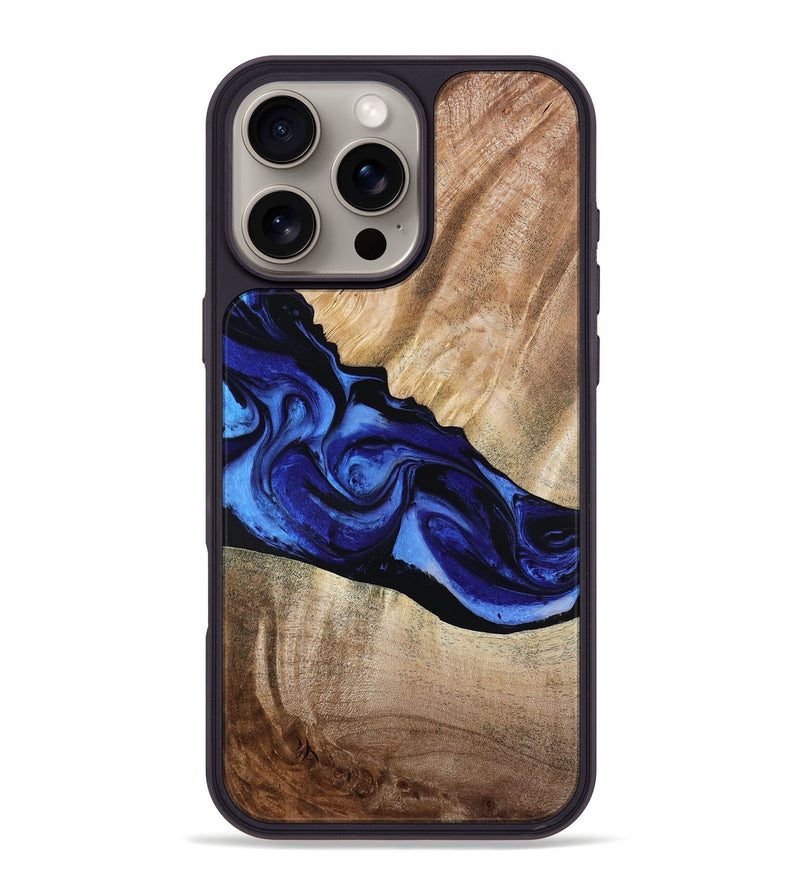 iPhone 16 Pro Max Wood Phone Case - Lura (Blue, 800647)
