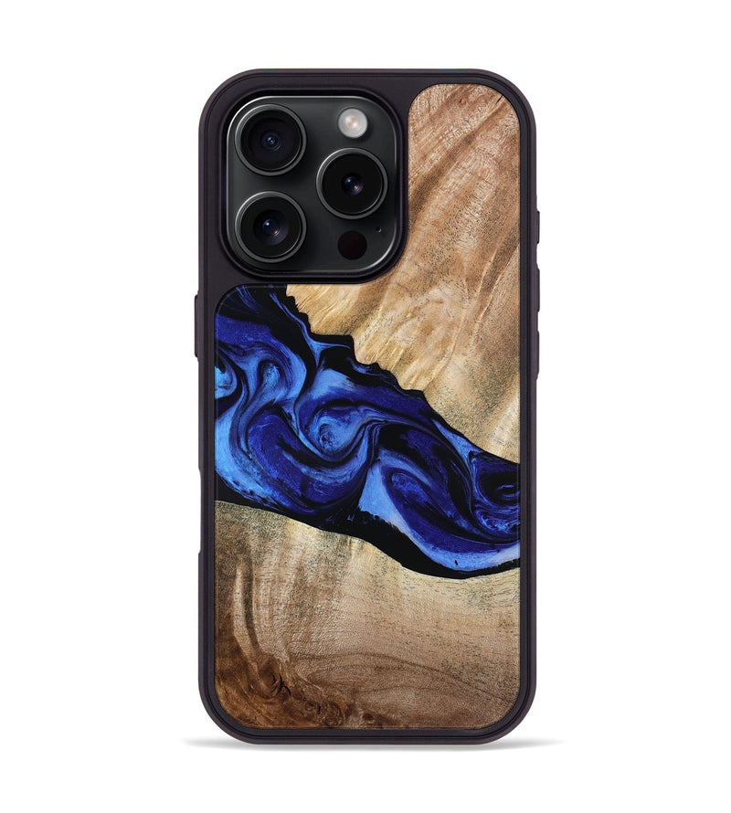 iPhone 16 Pro Wood Phone Case - Lura (Blue, 800647)