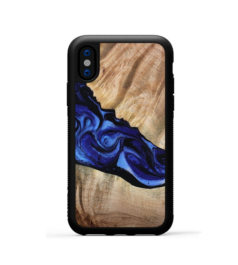 iPhone Xs Wood Phone Case - Lura (Blue, 800647)