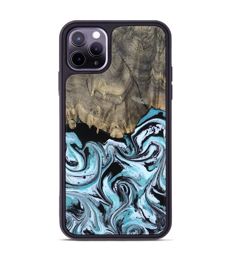 iPhone 11 Pro Max Wood Phone Case - Aviana (Blue, 800649)