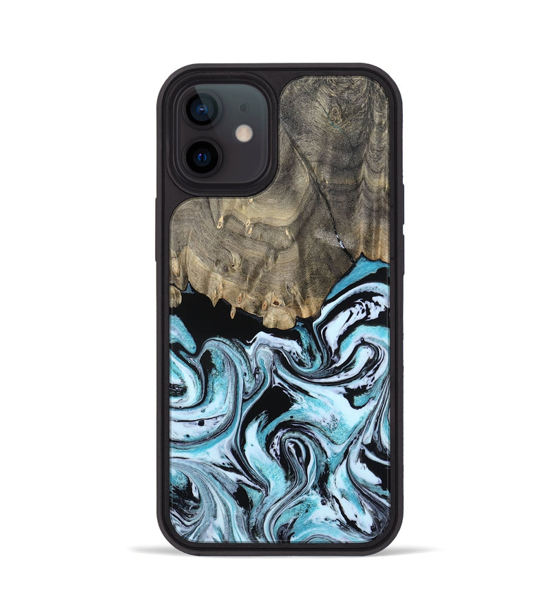 iPhone 12 Wood Phone Case - Aviana (Blue, 800649)