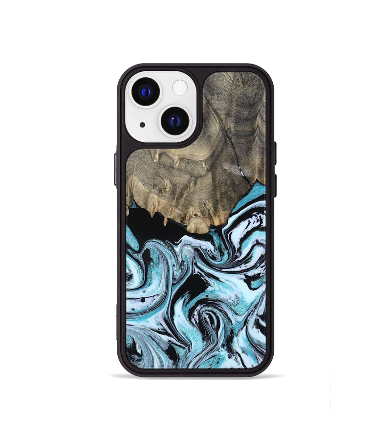 iPhone 13 mini Wood Phone Case - Aviana (Blue, 800649)