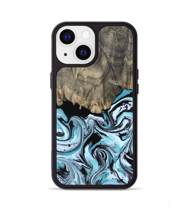 iPhone 13 Wood Phone Case - Aviana (Blue, 800649)