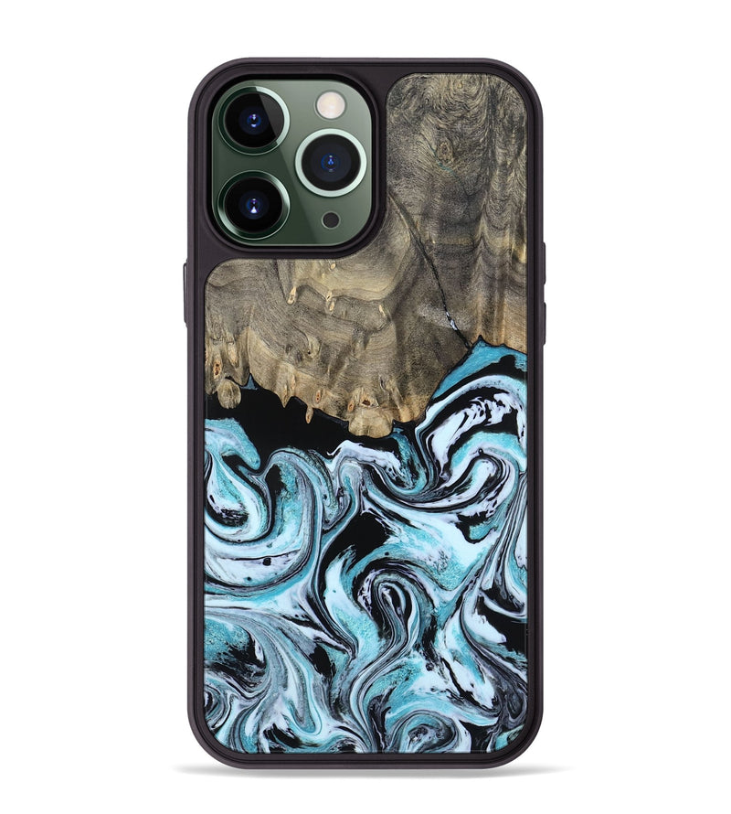 iPhone 13 Pro Max Wood Phone Case - Aviana (Blue, 800649)