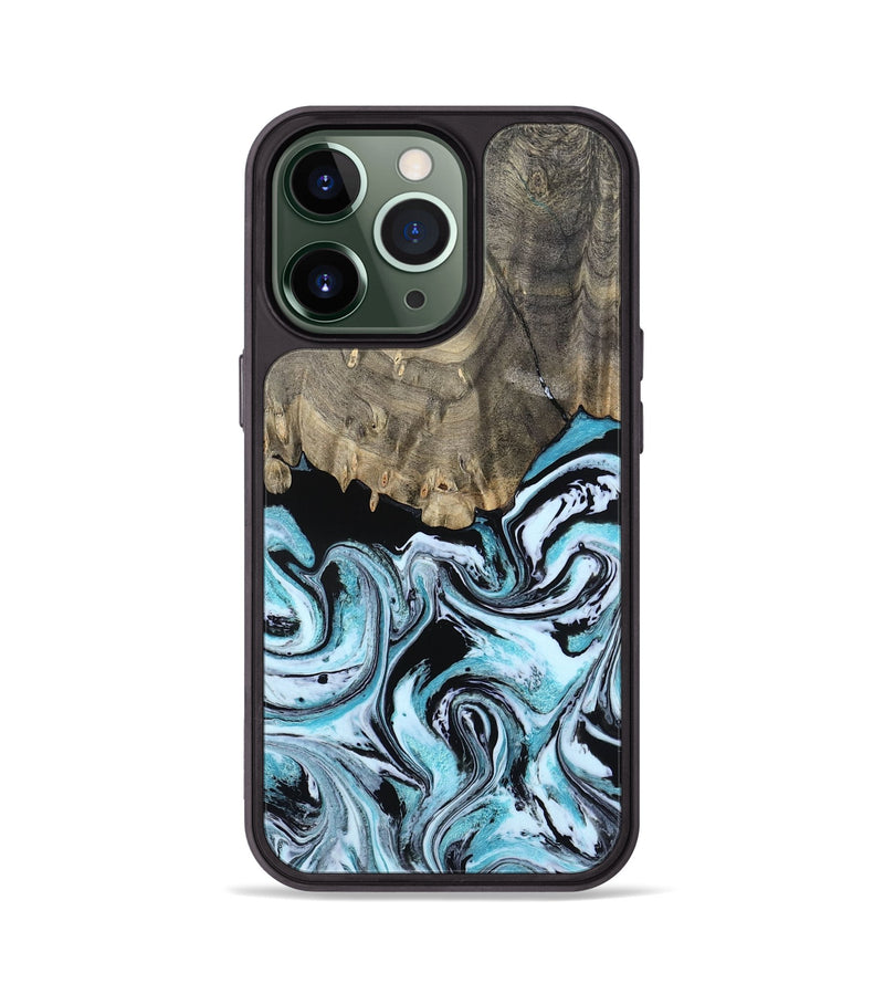 iPhone 13 Pro Wood Phone Case - Aviana (Blue, 800649)