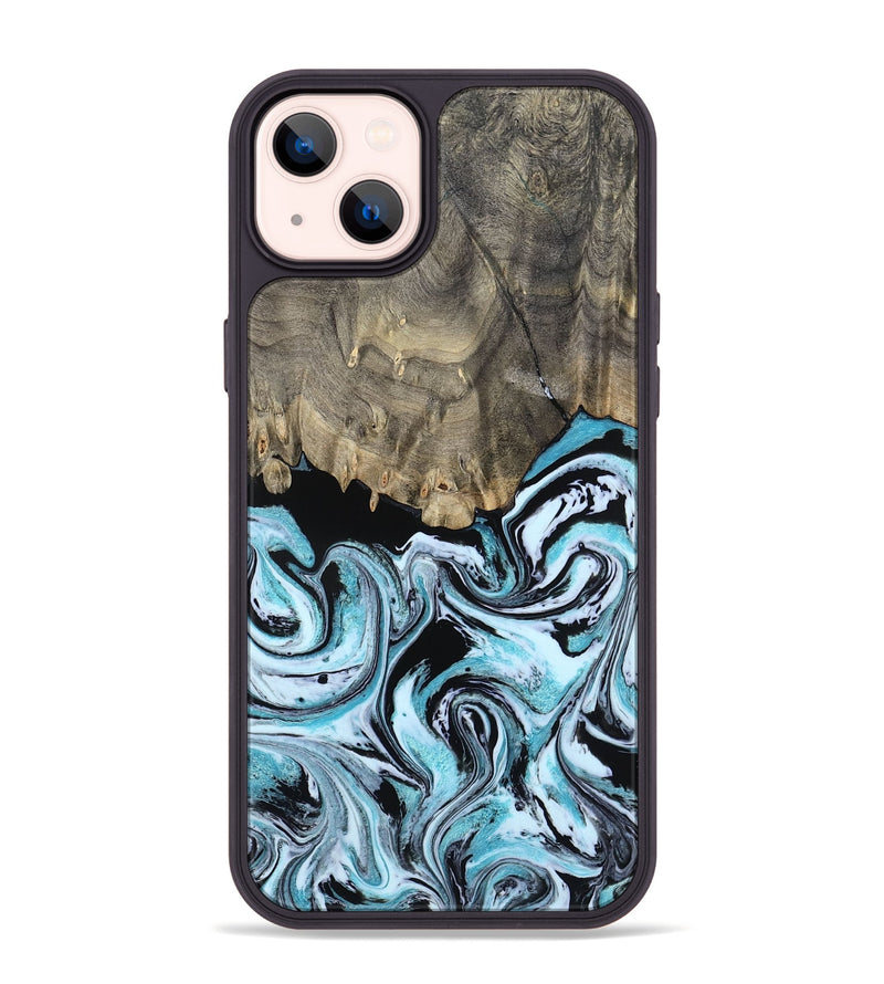 iPhone 14 Plus Wood Phone Case - Aviana (Blue, 800649)