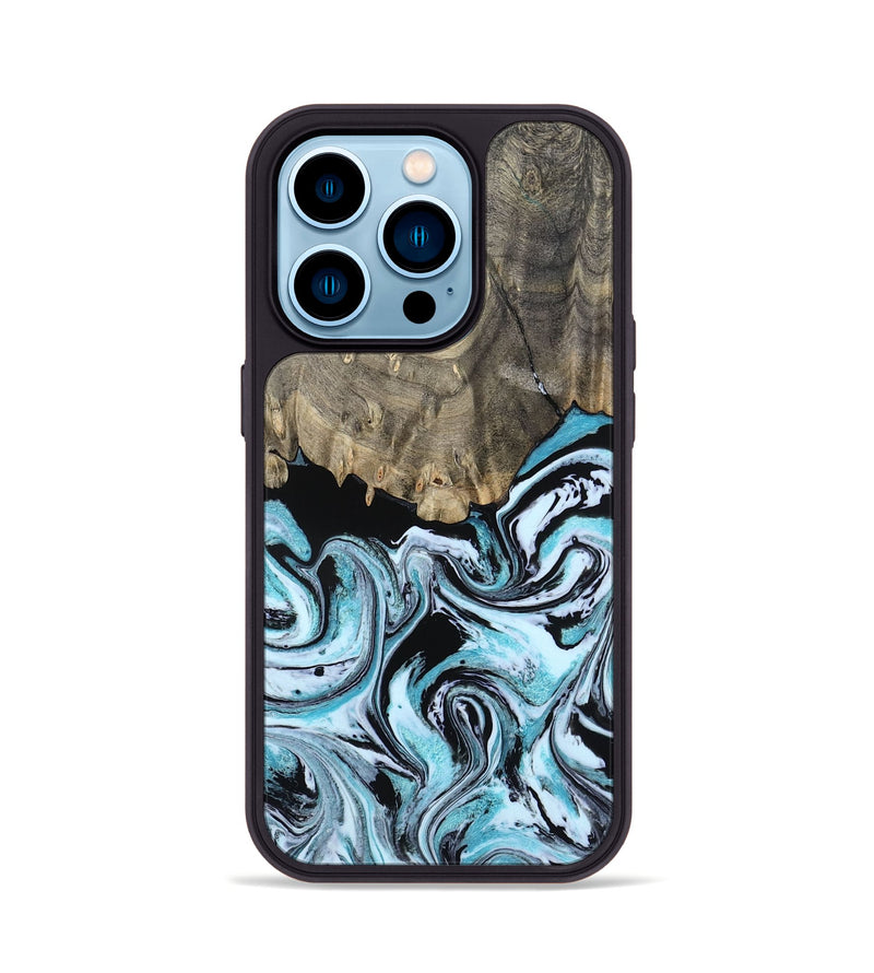iPhone 14 Pro Wood Phone Case - Aviana (Blue, 800649)