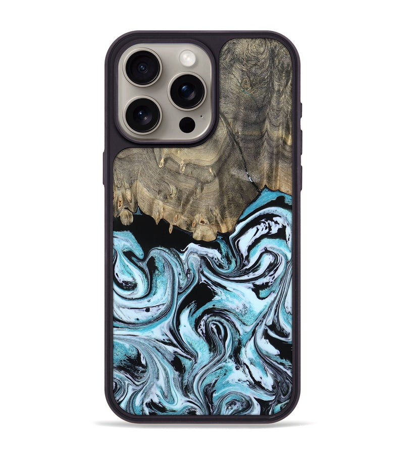 iPhone 15 Pro Max Wood Phone Case - Aviana (Blue, 800649)