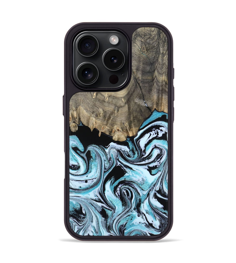 iPhone 16 Pro Wood Phone Case - Aviana (Blue, 800649)