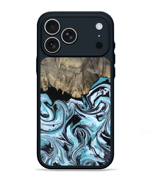 iPhone 17 Pro Max Wood Phone Case - Aviana (Blue, 800649)