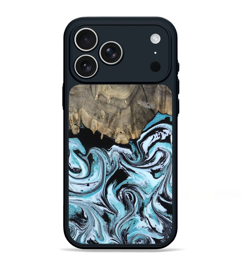 iPhone 17 Pro Max Wood Phone Case - Aviana (Blue, 800649)