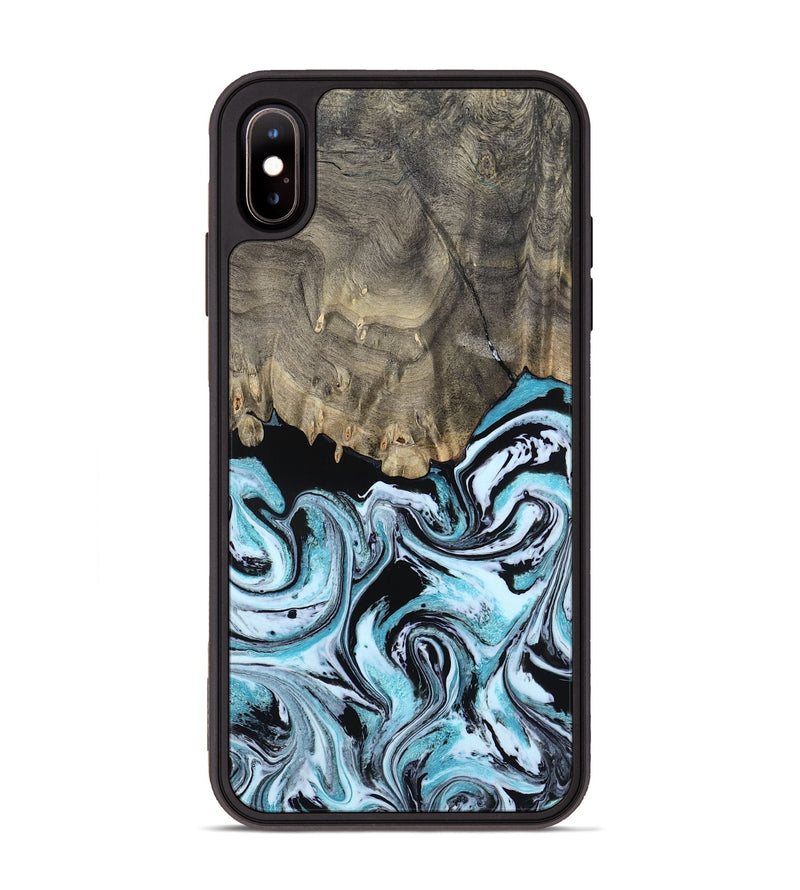 iPhone Xs Max Wood Phone Case - Aviana (Blue, 800649)