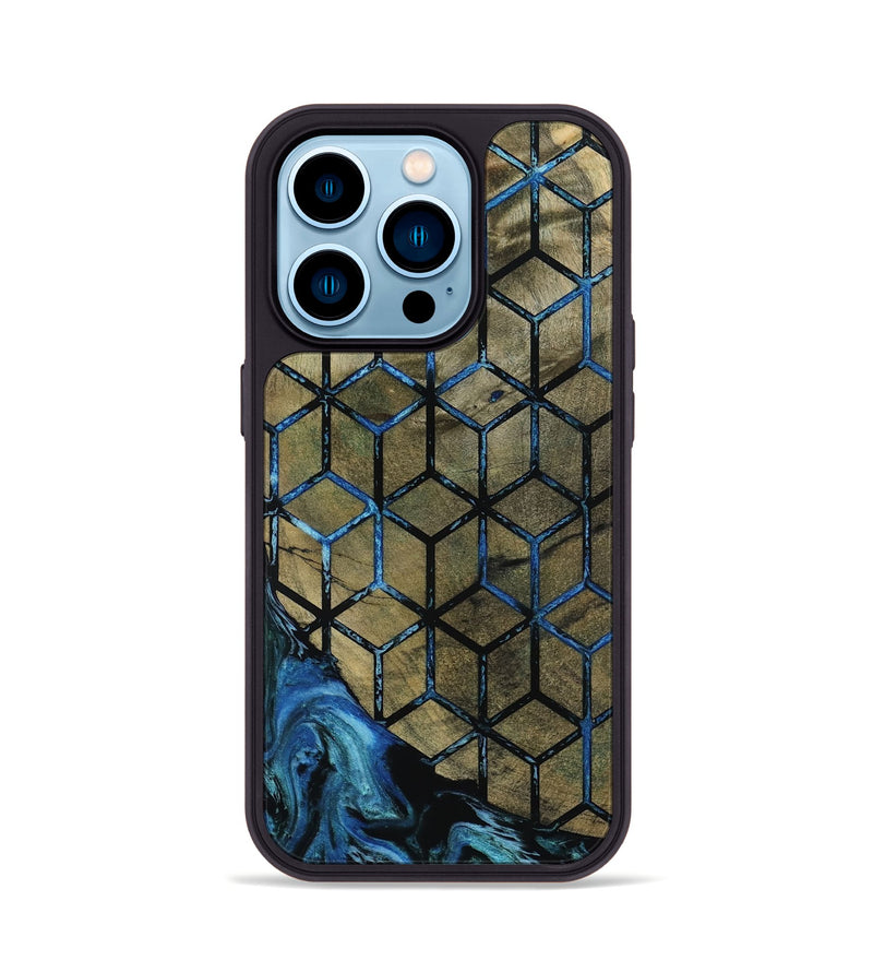 iPhone 14 Pro Wood Phone Case - Lila (Pattern, 800659)