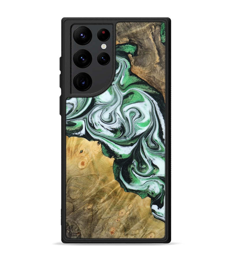 Galaxy S22 Ultra Wood Phone Case - Jaclyn (Green, 800662)