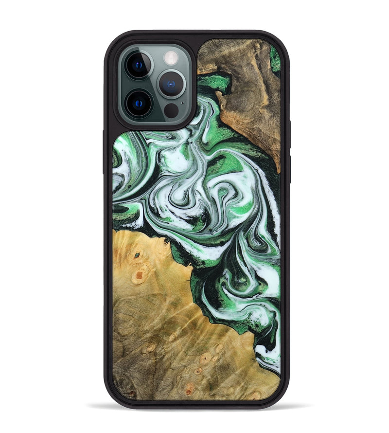 iPhone 12 Pro Max Wood Phone Case - Jaclyn (Green, 800662)