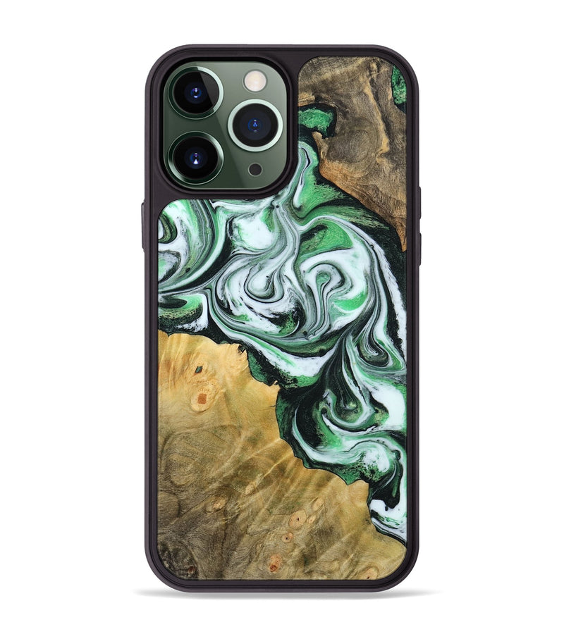 iPhone 13 Pro Max Wood Phone Case - Jaclyn (Green, 800662)