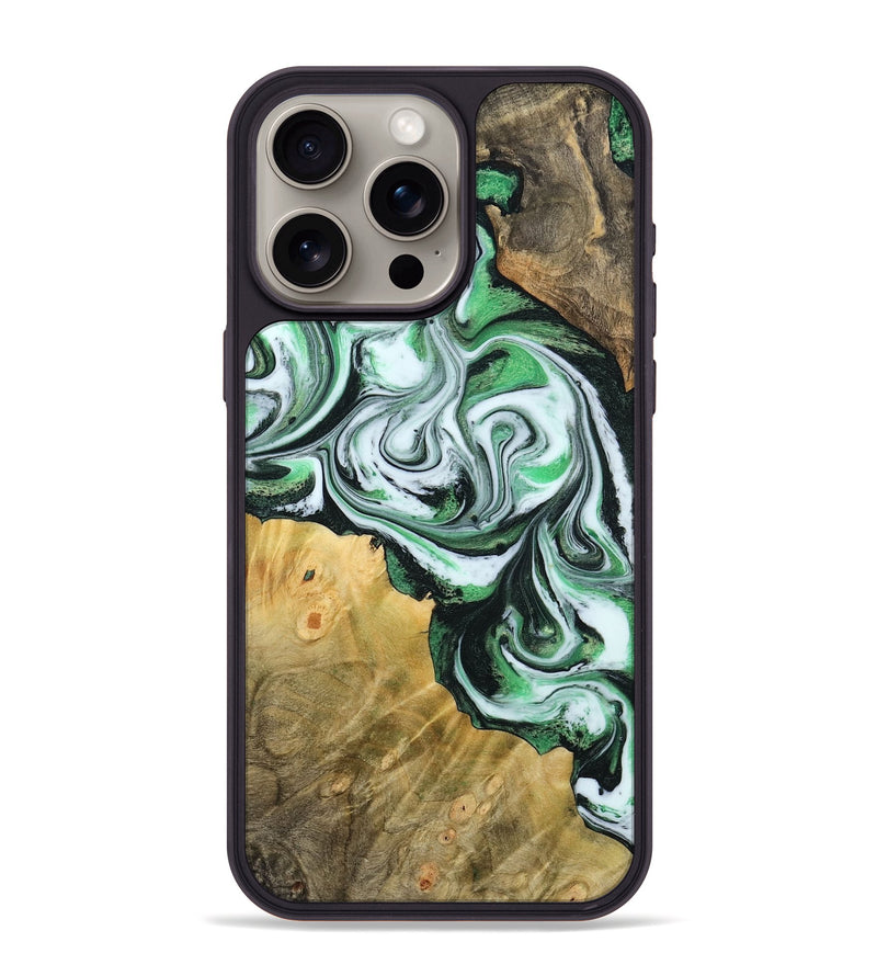 iPhone 15 Pro Max Wood Phone Case - Jaclyn (Green, 800662)