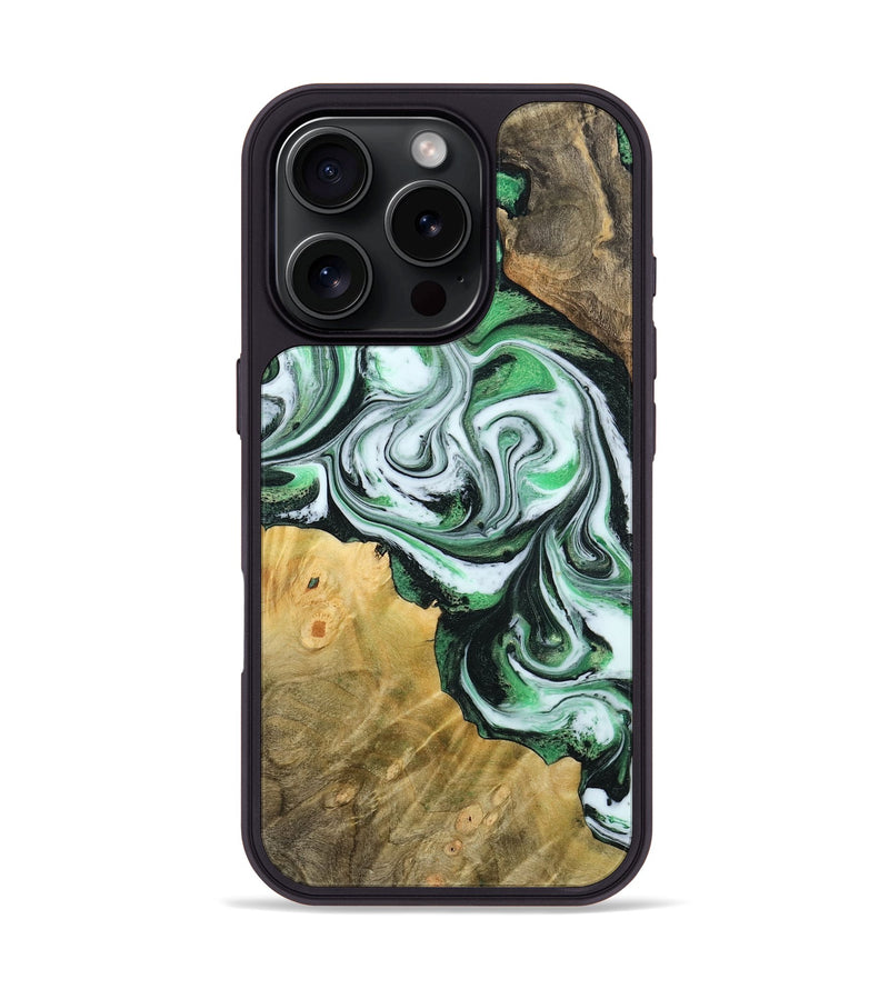 iPhone 16 Pro Wood Phone Case - Jaclyn (Green, 800662)