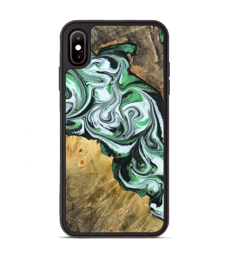 iPhone Xs Max Wood Phone Case - Jaclyn (Green, 800662)