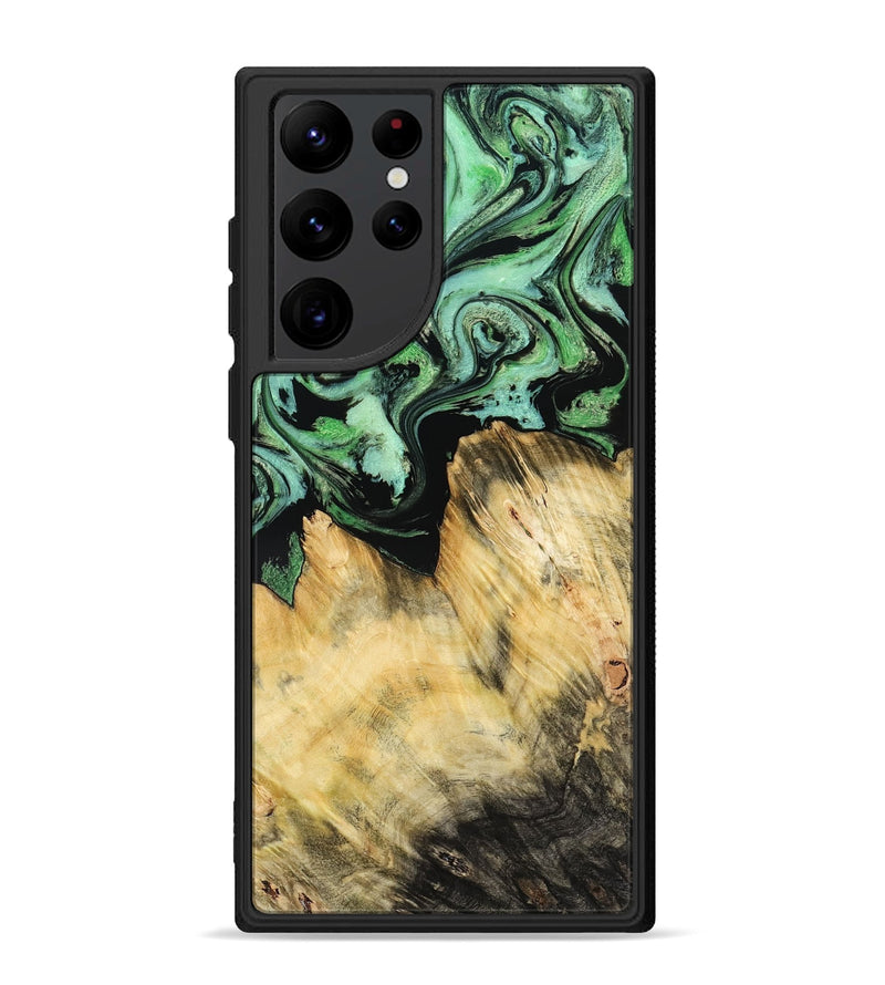 Galaxy S22 Ultra Wood Phone Case - Camila (Green, 800663)