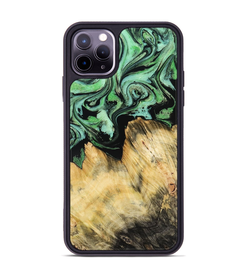 iPhone 11 Pro Max Wood Phone Case - Camila (Green, 800663)