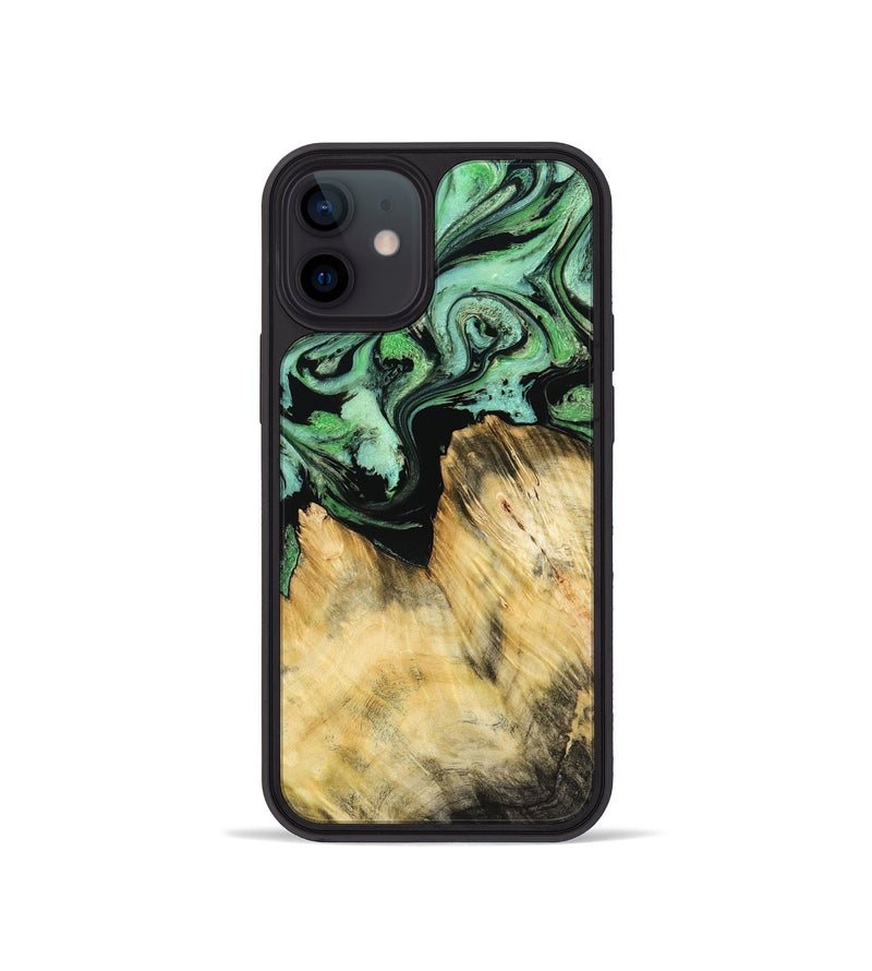 iPhone 12 mini Wood Phone Case - Camila (Green, 800663)