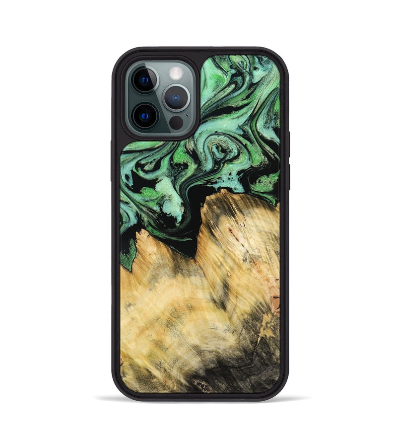 iPhone 12 Pro Wood Phone Case - Camila (Green, 800663)