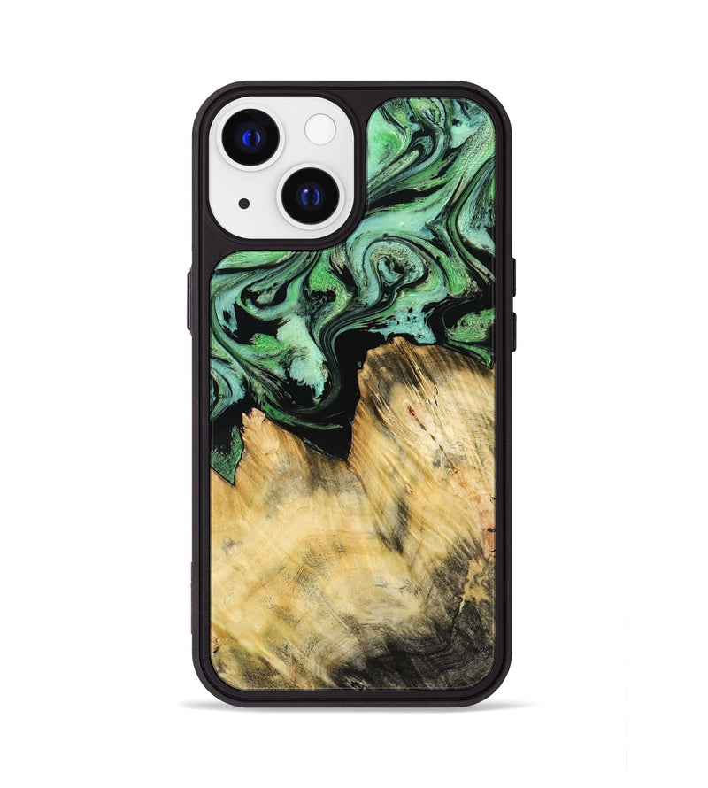 iPhone 13 Wood Phone Case - Camila (Green, 800663)