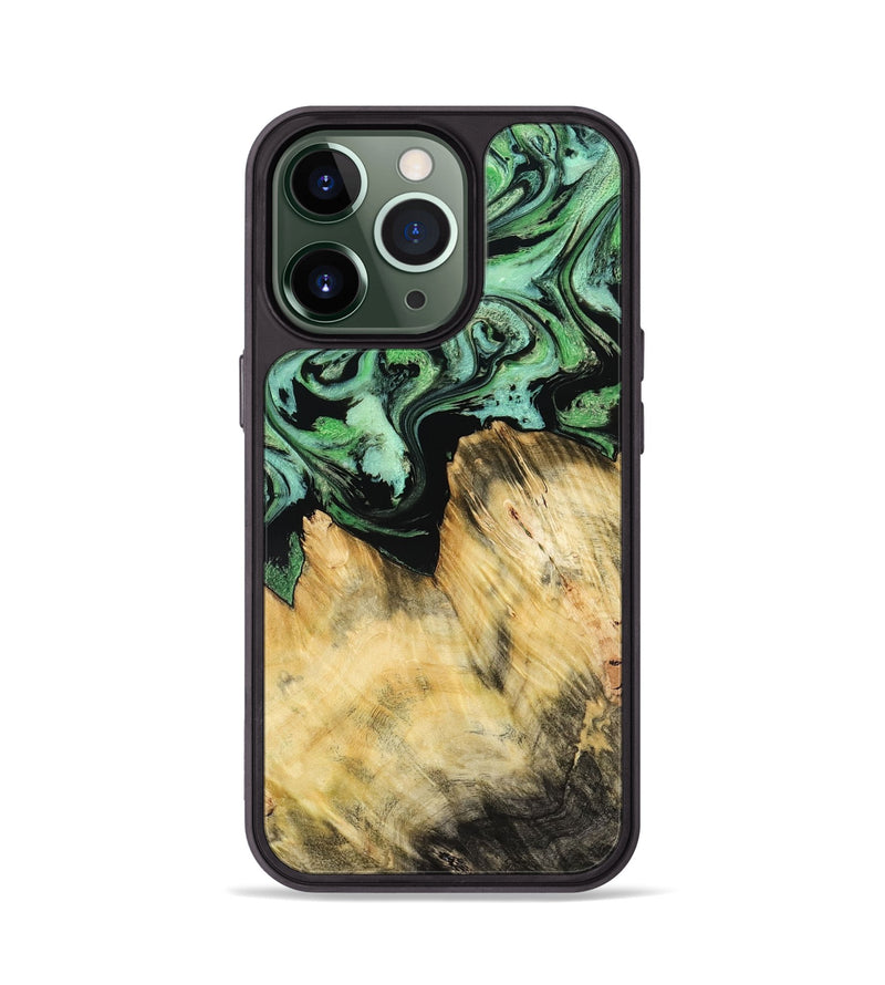 iPhone 13 Pro Wood Phone Case - Camila (Green, 800663)