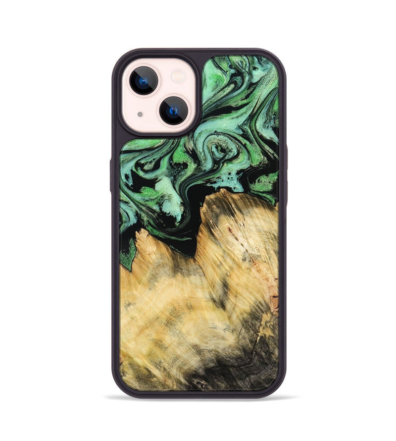 iPhone 14 Wood Phone Case - Camila (Green, 800663)